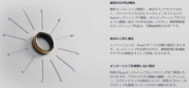 Oura Ring　サブスク概要